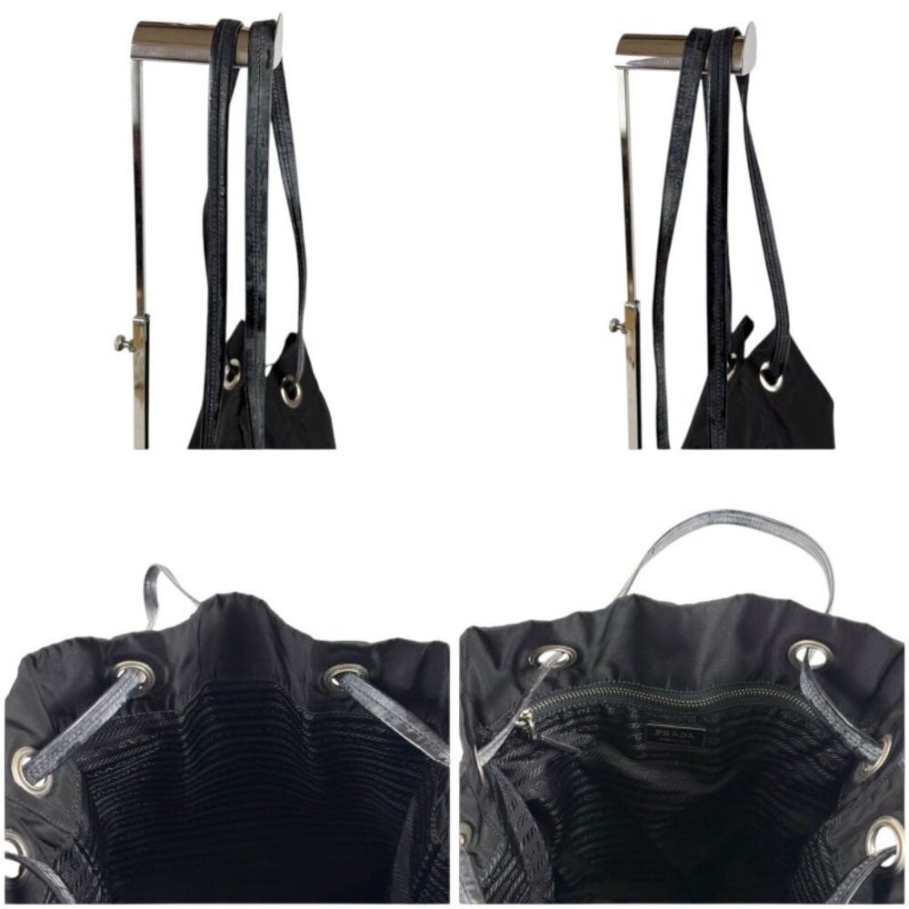 Prada Triangle Logo Drawstring Tote Shoulder Bag … - image 6